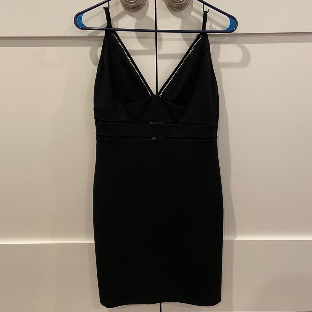 Lulus Cocktails and Confidence Black Crochet Bodycon Mini Dress